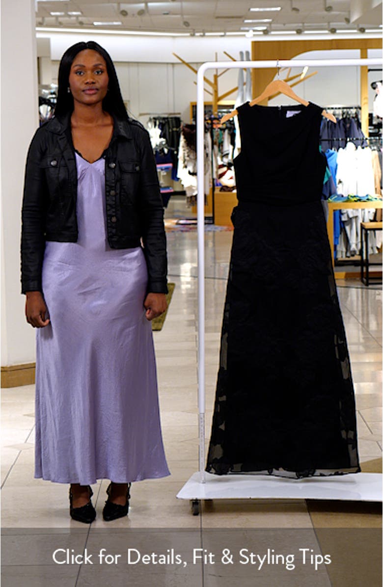 Valery Mixed Media Sleeveless Gown, sales video thumbnail