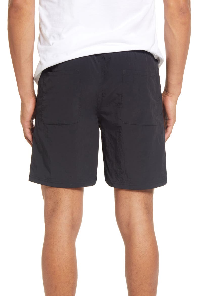 Men's Belted Nylon Shorts, Alternate, color, BLACK