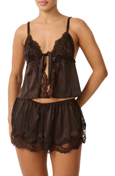 Madeline Tie Front Satin Camisole