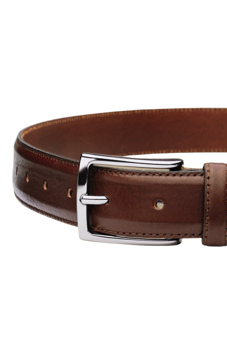 Leather Formal Belt, Main, color, Dark Tan