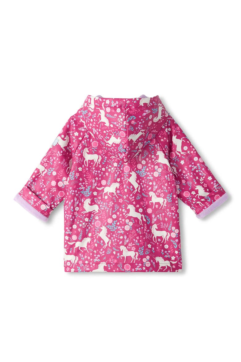 Unicorn Forest Hooded Rain Coat, Alternate, color, PINK