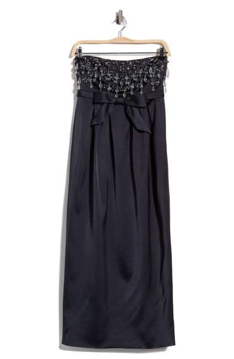 Zelina Gemstone Strapless Midi Dress