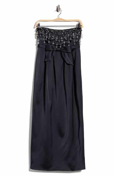 Zelina Gemstone Strapless Midi Dress