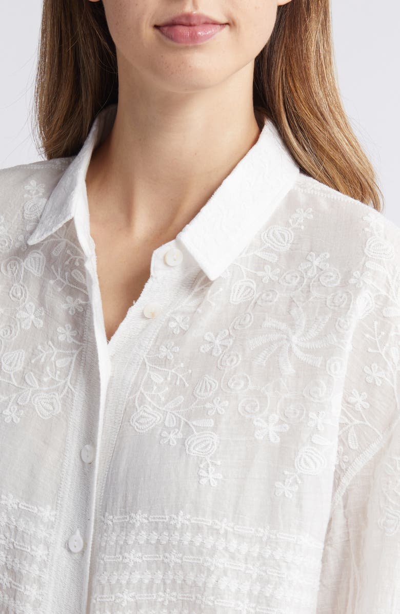 NIKKI LUND Xilry Button-Up Shirt, Alternate, color, Ivory