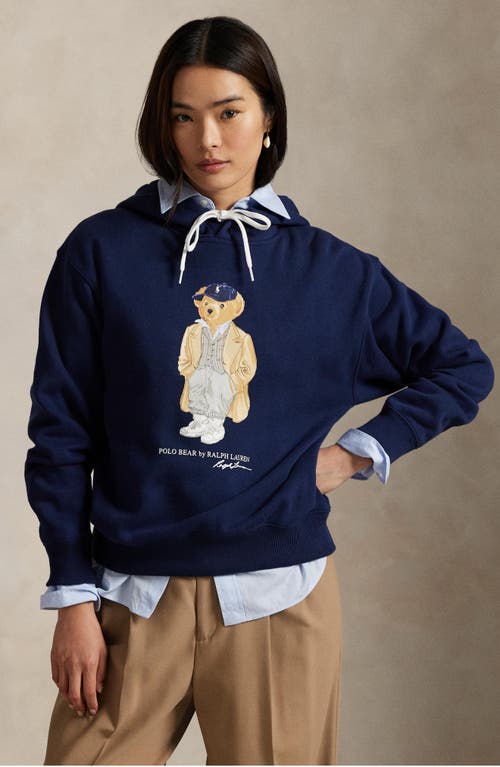 Polo Ralph Lauren Brushed Cotton Blend Sweatshirt With Iconic Polo Bear In Blue