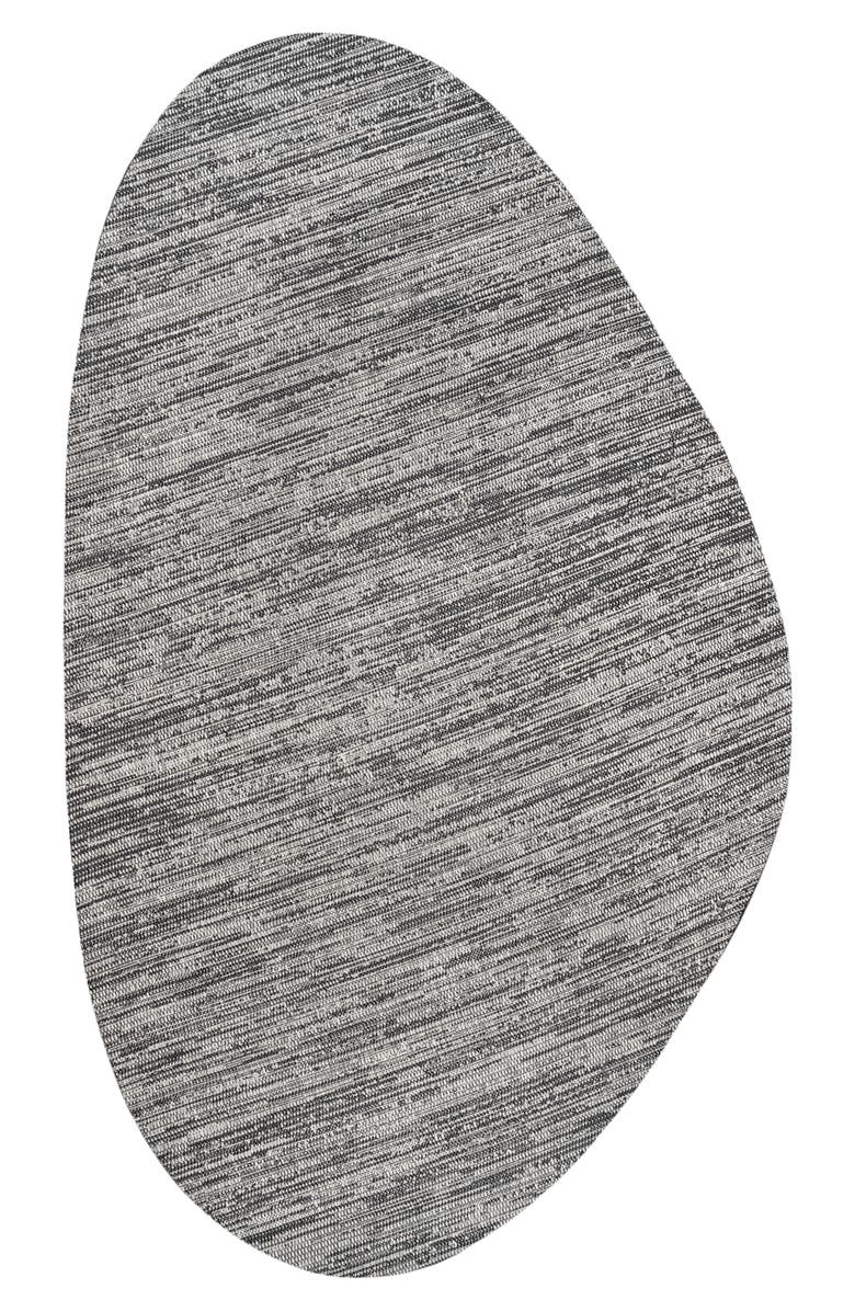 JONATHAN Y Callan Modern Rustic Abstract Indoor/Outdoor Shaped Area Rug, Main, color, Gray/Black