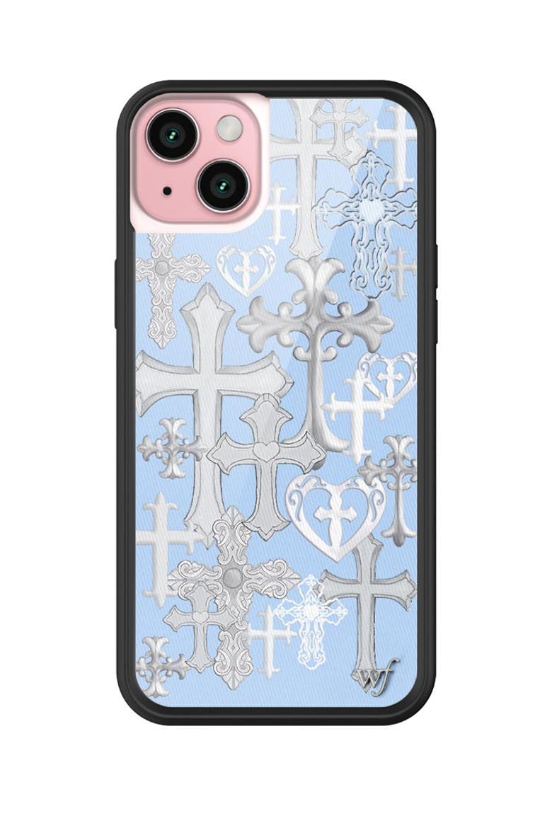 Cross Girl iPhone Case, Alternate, color, Blue