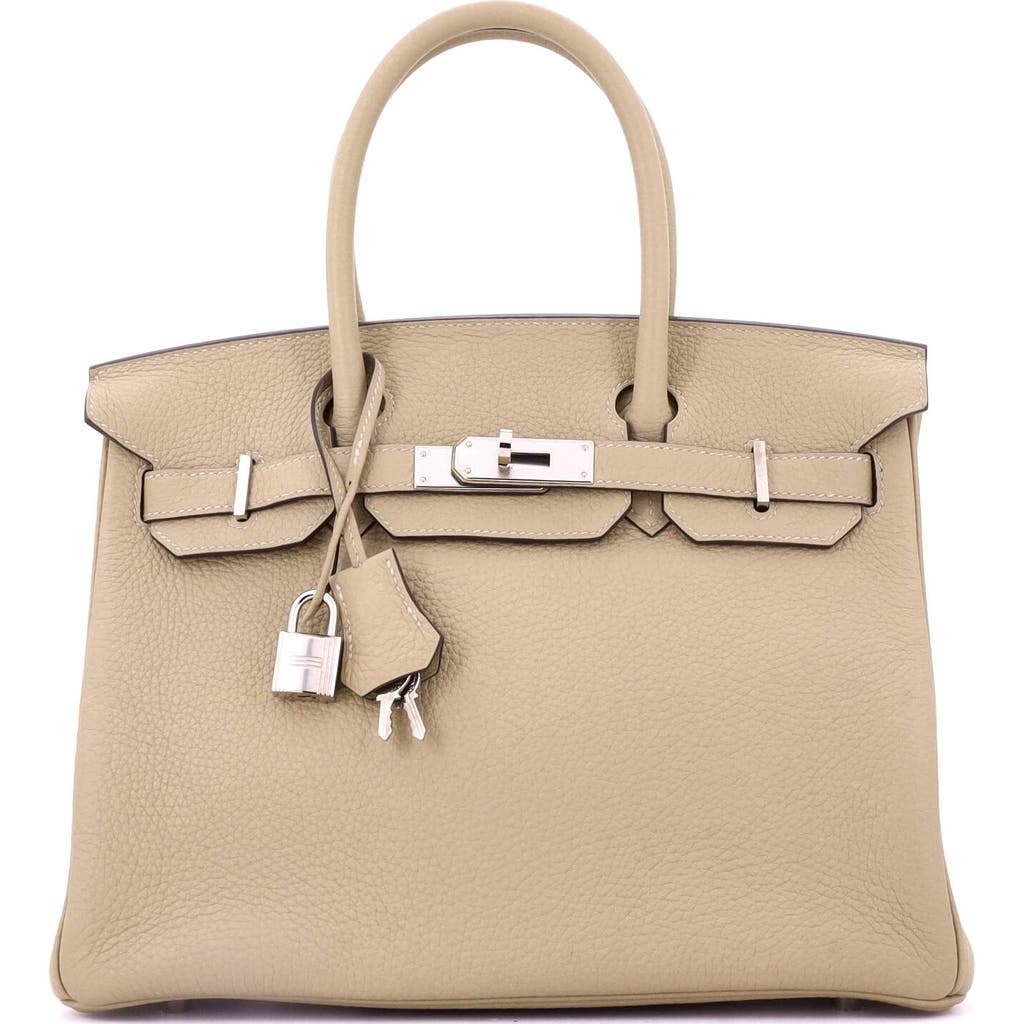 Pre-owned Hermes Hermes Birkin Handbag Light Clemence With Palladium Hardware 30 In Nude