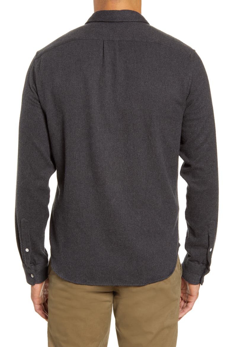 Flannel Sunday Shirt, Alternate, color, DARK HEATHER GREY