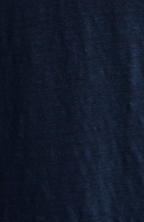 Nordstrom Linen Johnny Collar Polo In Blue