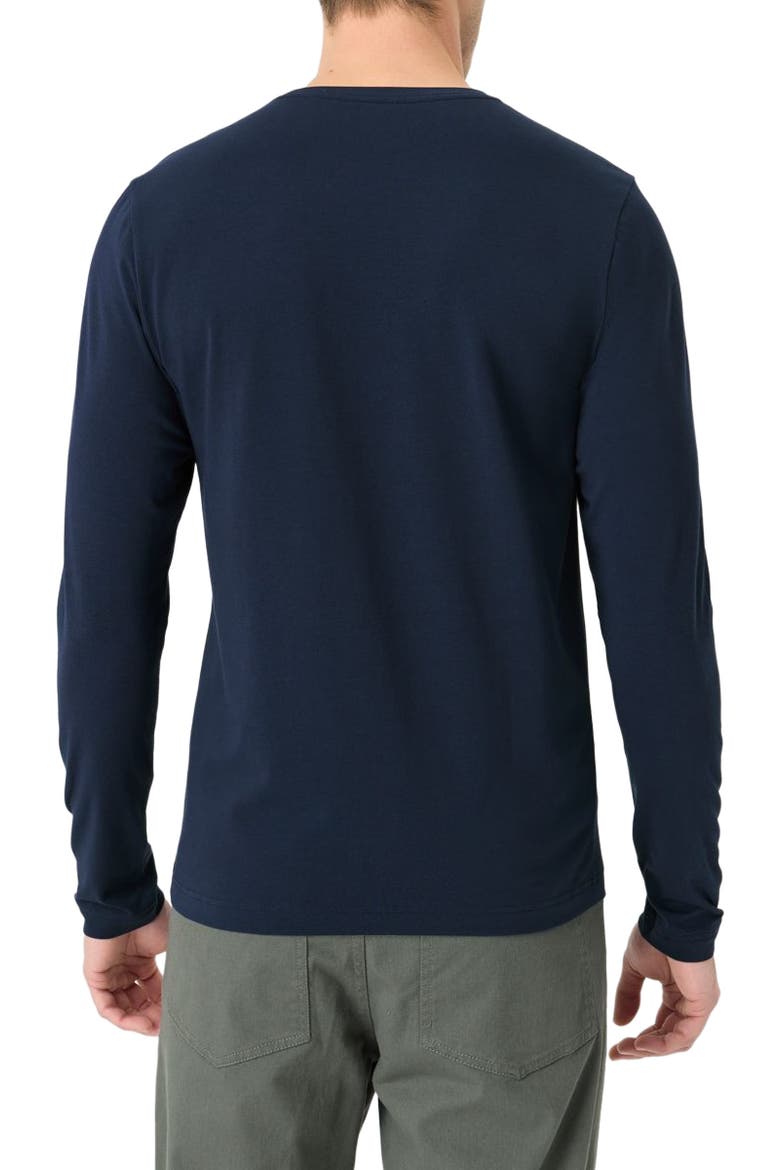 Luxe Essential Slim Long Sleeve Tee Made With Organic Cotton, Alternate, color, Navy