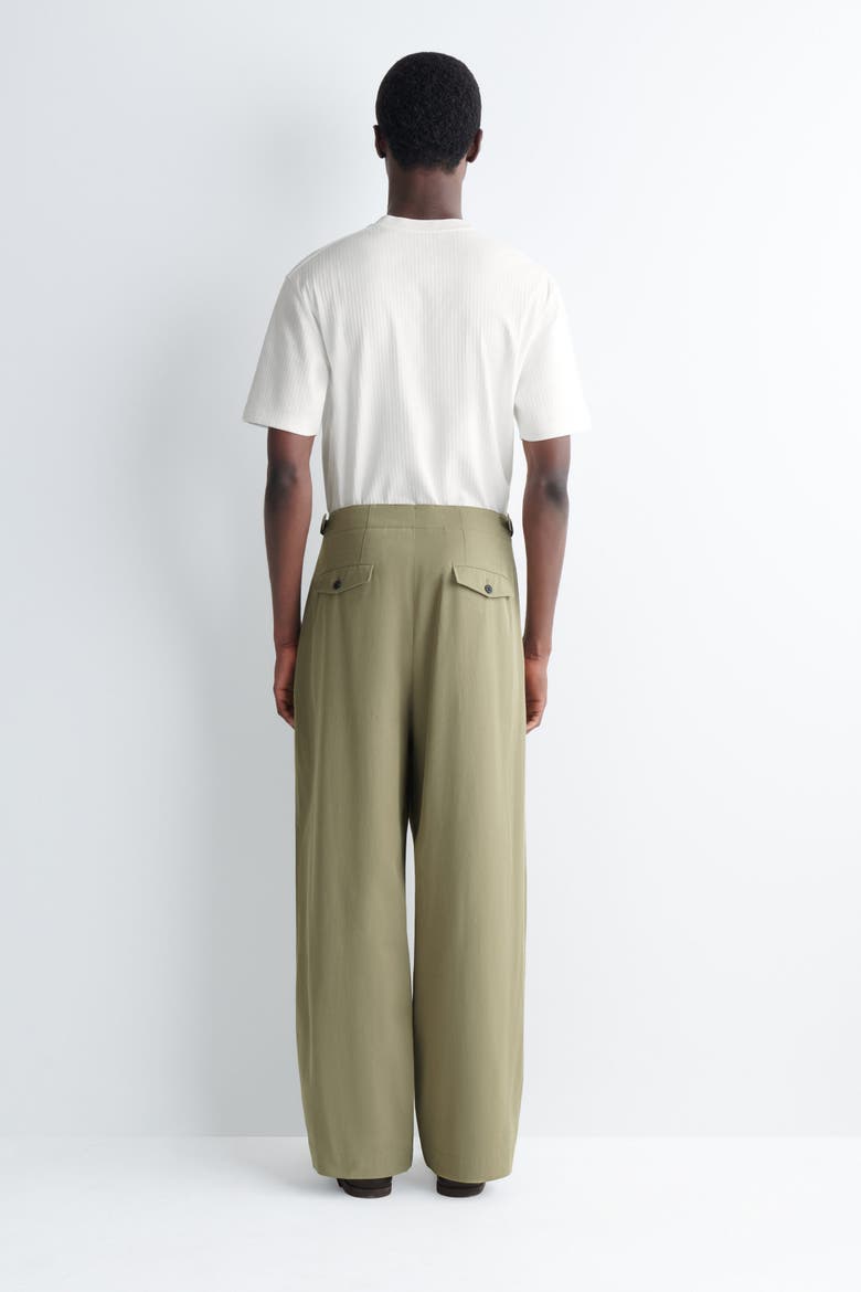 Pocket-detail Relaxed-fit Wide-leg Pants, Alternate, color, KHAKI