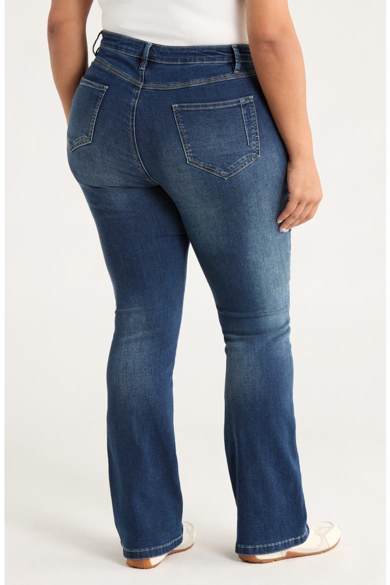 Estelle Everyday High Waist Flare Jeans, Alternate, color, DARK MIDWASH