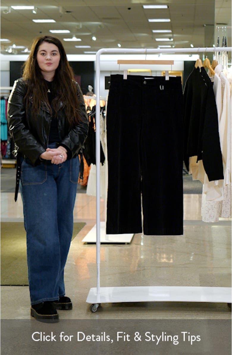 Catherin High Waist Crop Wide Leg Corduroy Culotte Pants, sales video thumbnail