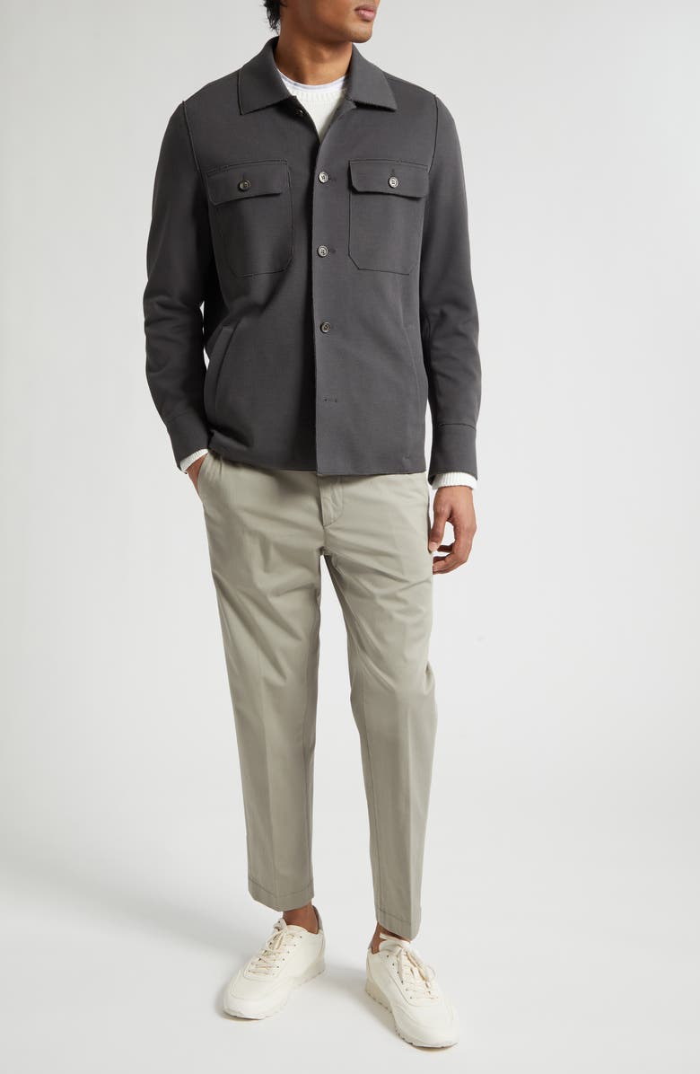 Eleventy Stretch Cotton Blned Overshirt, Alternate, color, 22N Black