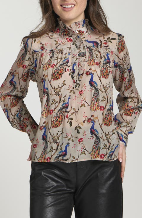 Ruffle Half-Placket Shirt