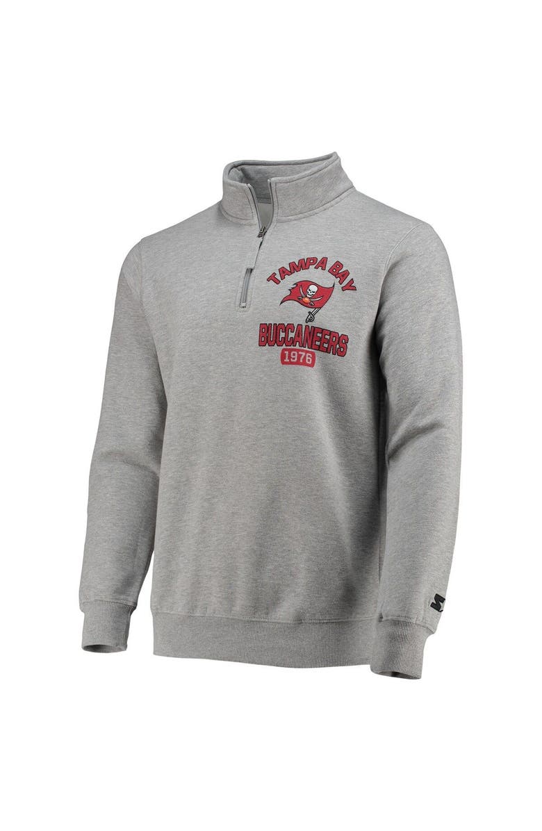 STARTER Men's Starter Heather Gray Tampa Bay Buccaneers Heisman Quarter-Zip Jacket, Alternate, color, Heather Gray