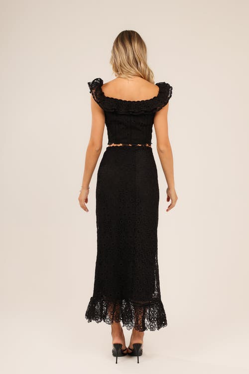 Btb Los Angeles Lana Lace Top In Black
