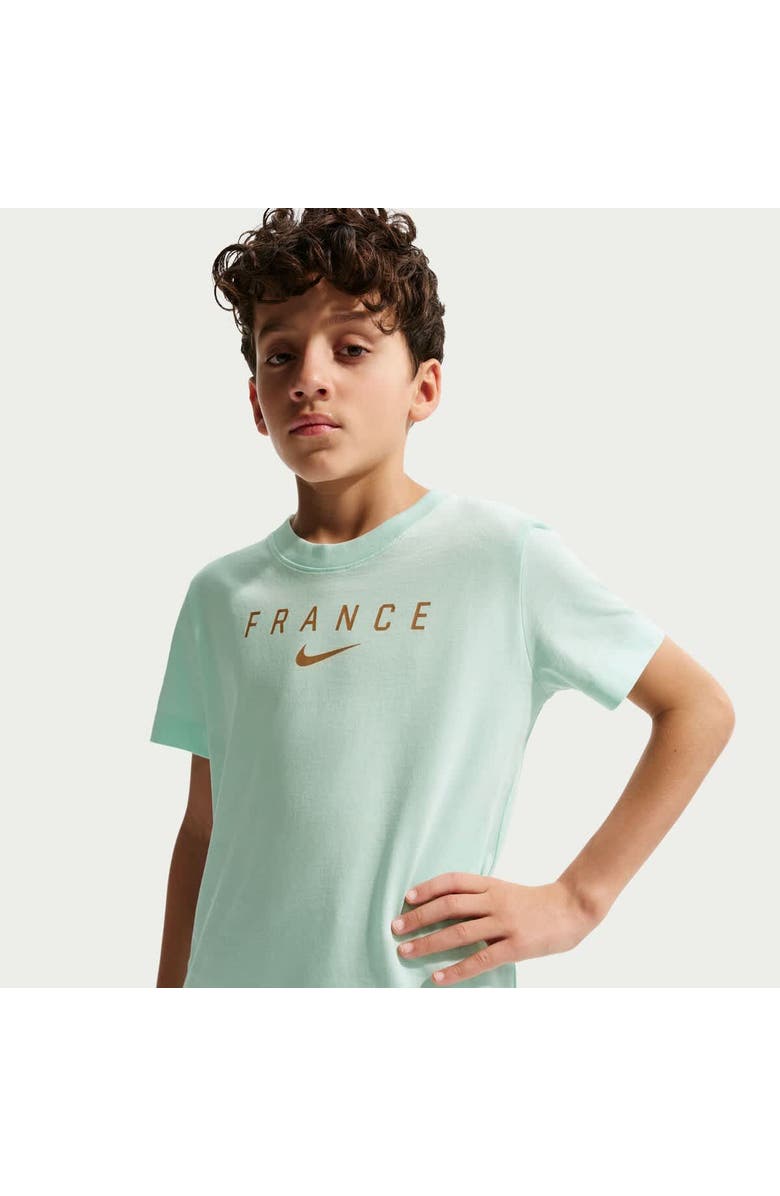 Nike Youth Nike Green France National Team Wordmark T-Shirt, Alternate, color, Green