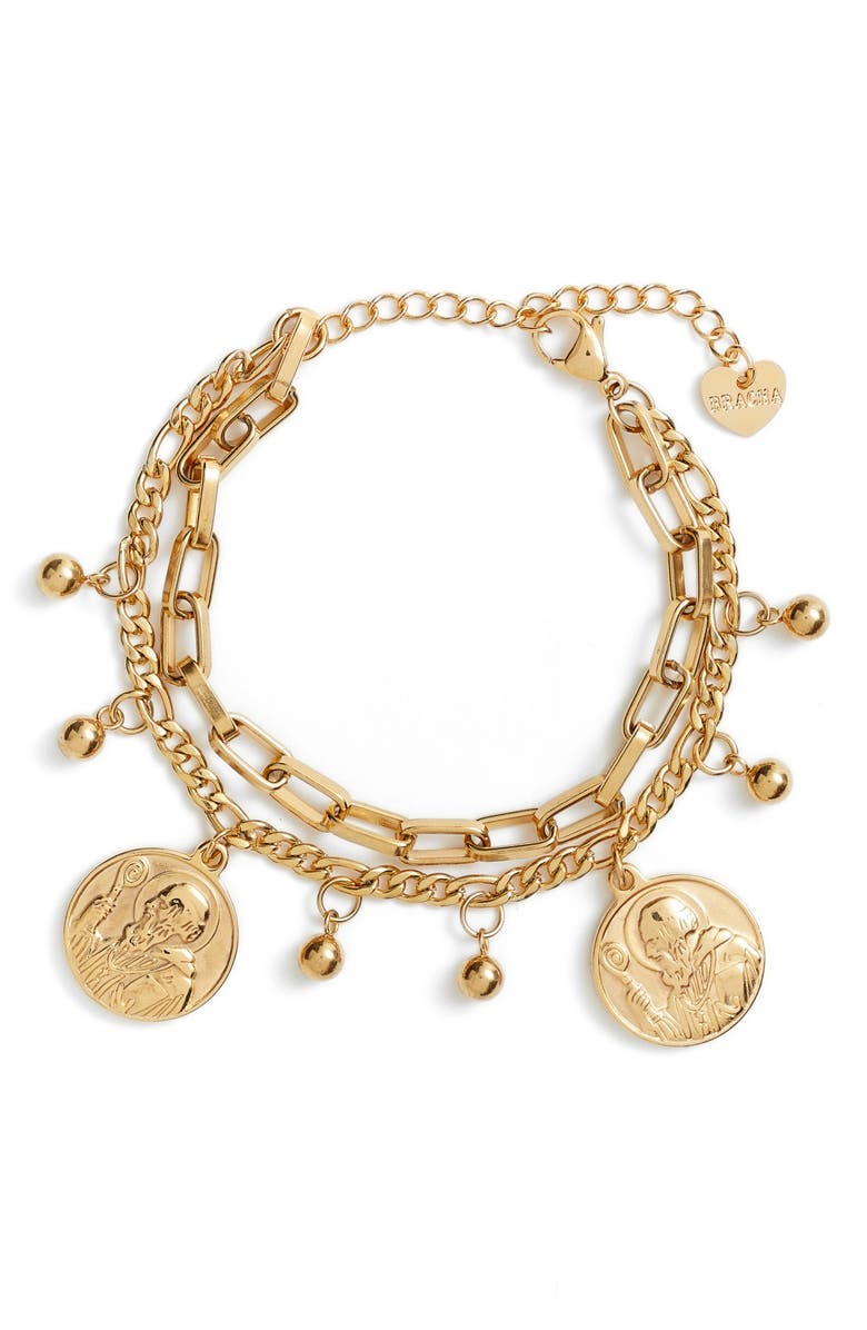 Bracha All Saints Coin Charm Bracelet, Main, color,