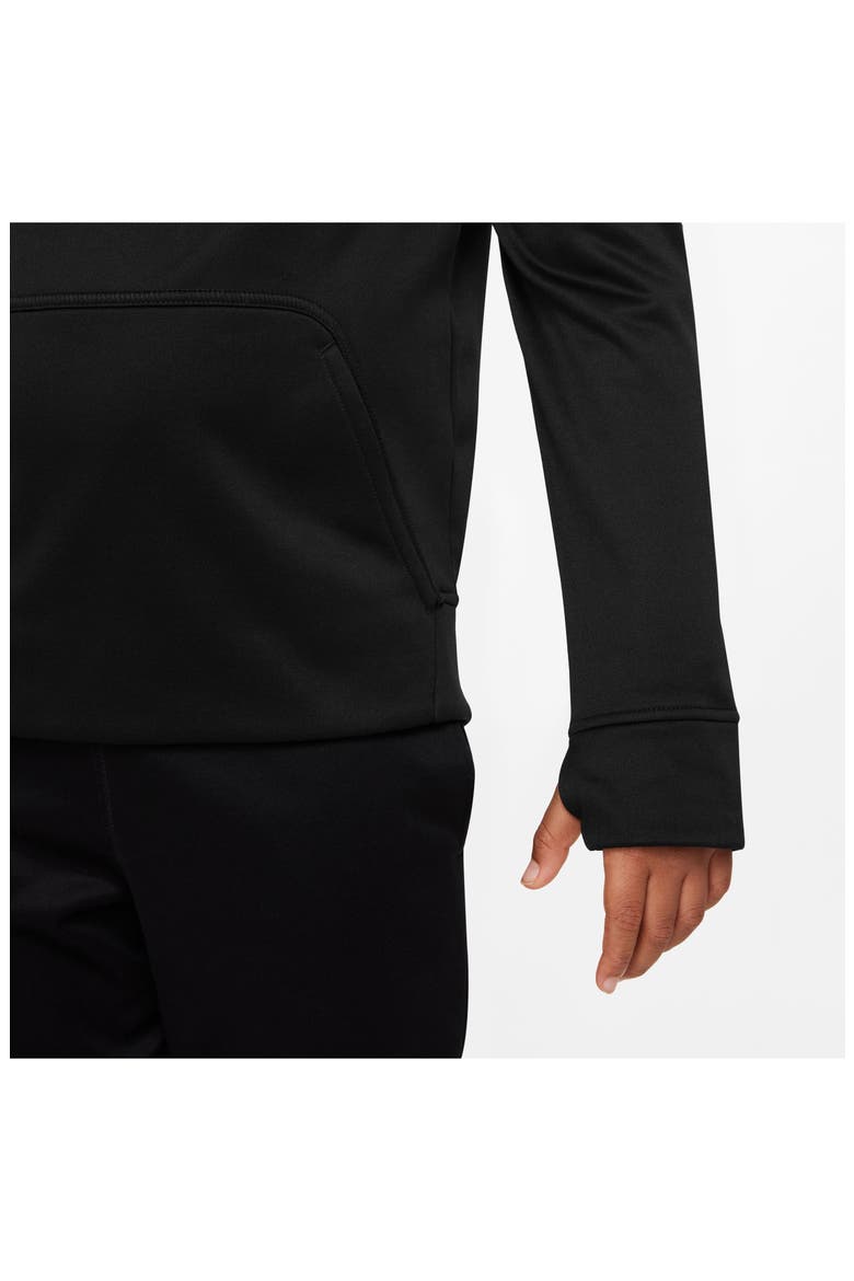 Kids' Therma-FIT Training Hoodie, Alternate, color, BLACK/ WHITE
