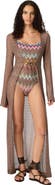 Missoni Long Cardigan In Lamé Viscose With Spiderweb Motif