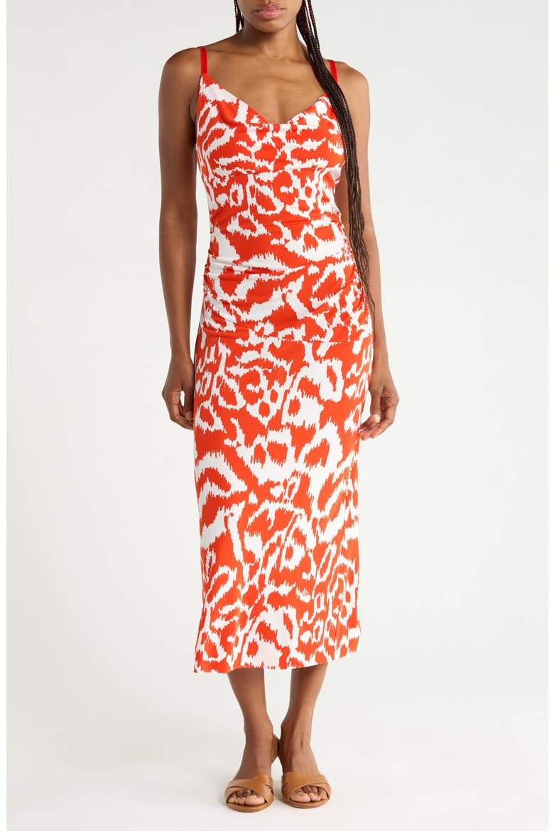 Claudia Cowl Neck Jersey Slip Dress, Main, color, KUPANG ORANGE