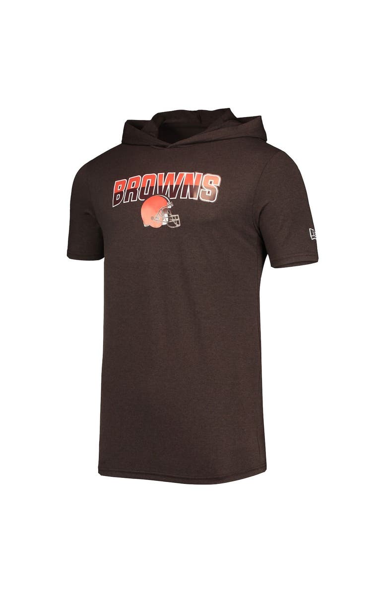New Era Men's New Era Heathered Brown Cleveland Browns Team Brushed Hoodie T-Shirt, Alternate, color, Brown