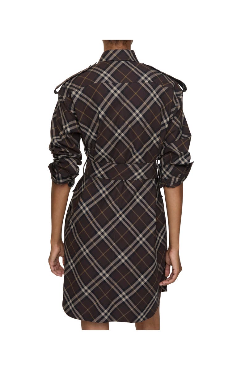 Burberry Check Cotton Flannel Shirt Dress, Alternate, color, Truffle Brown