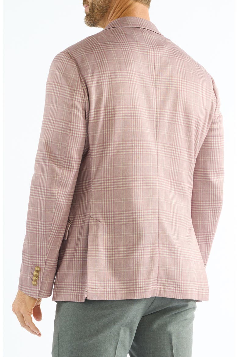 Plaid Knit Sport Coat, Alternate, color, BERRY