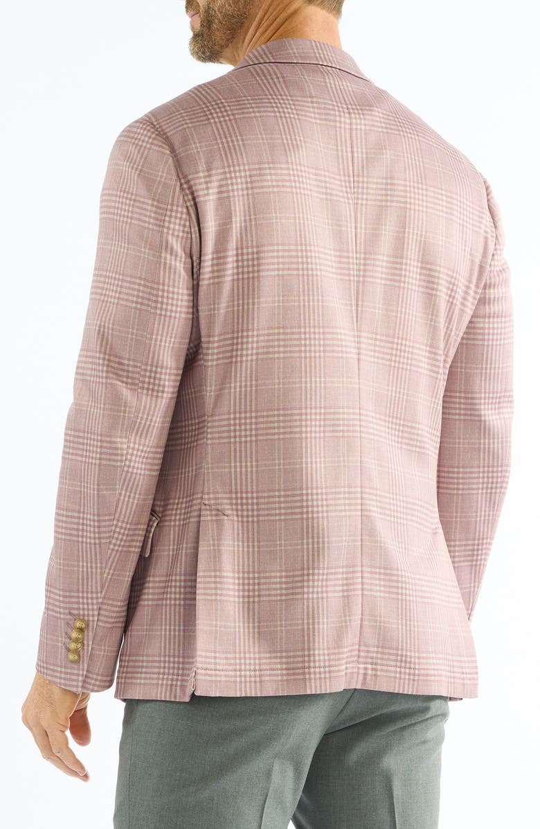 SAVILE ROW CO Plaid Knit Sport Coat, Alternate, color, Berry