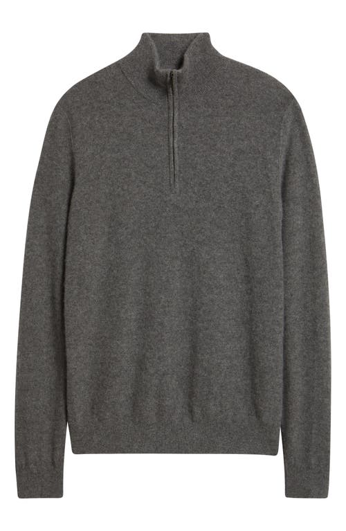 Vince Boiled Cashmere Quarter Zip Sweater In Gray