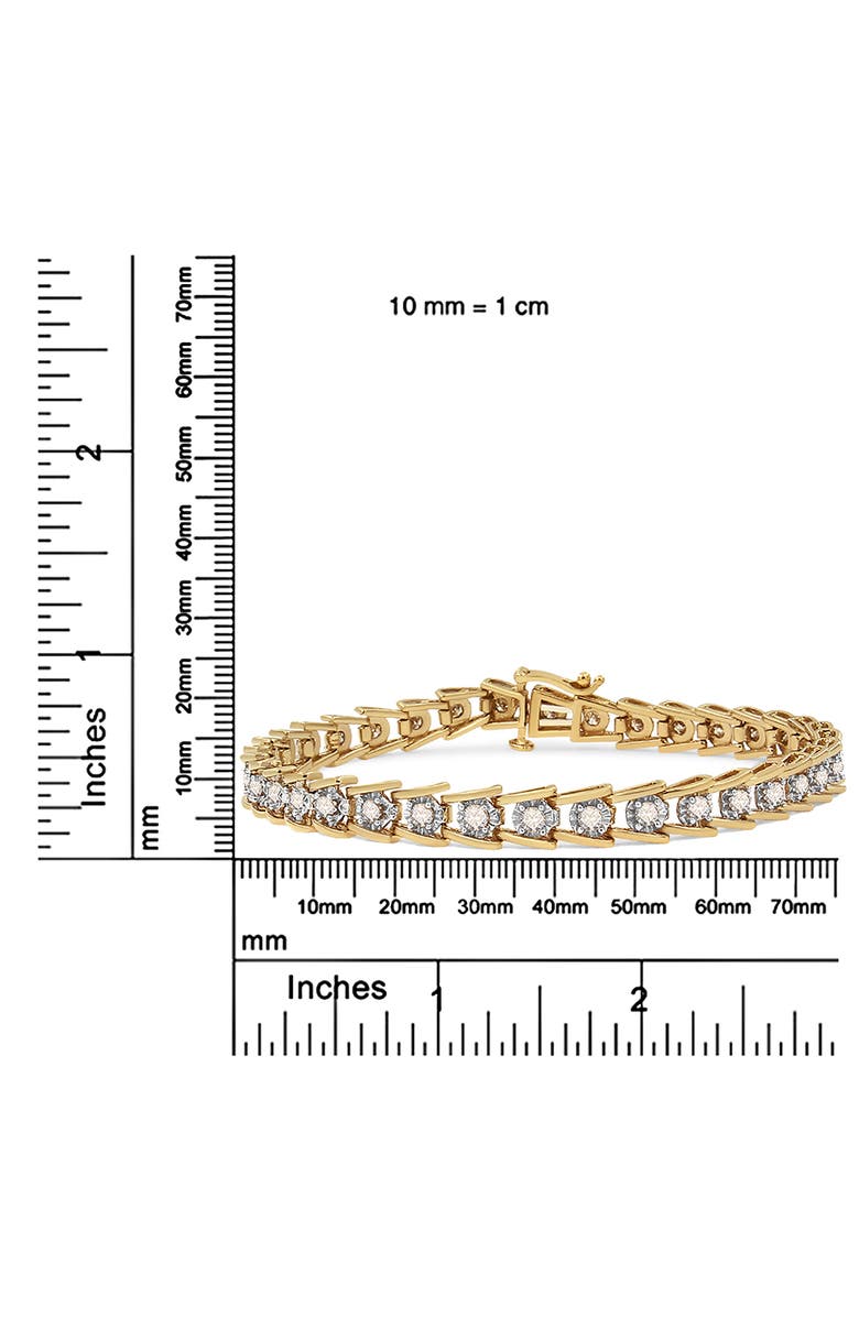 Haus of Brilliance 14K Yellow Gold Plated Silver 2.00 Cttw Miracle Set Diamond Wave Link Bracelet, Alternate, color, Yellow