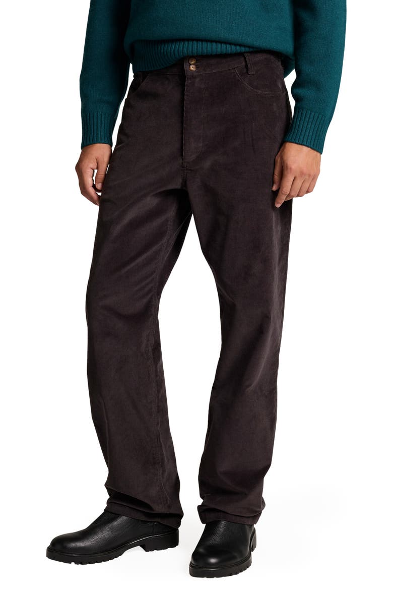 Relaxed Leg Five Pocket Corduroy Pants, Main, color, CARBON