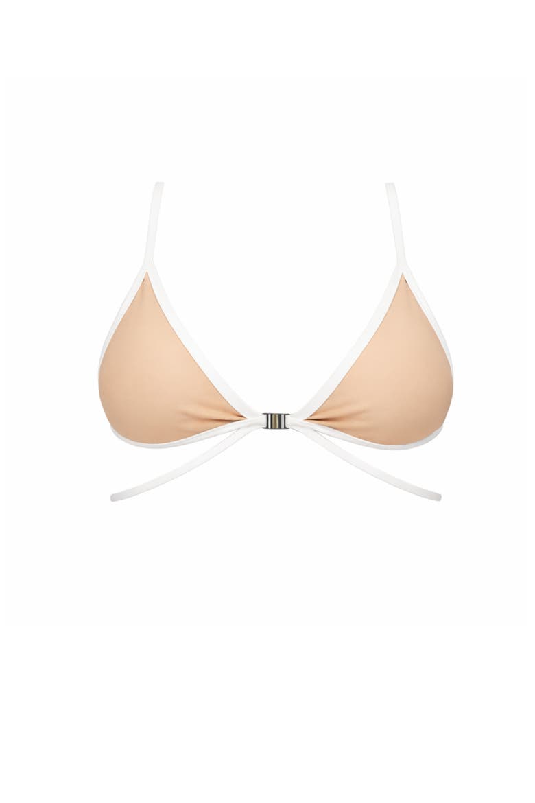 Rosella Bikini Top, Main, color, White and Beige