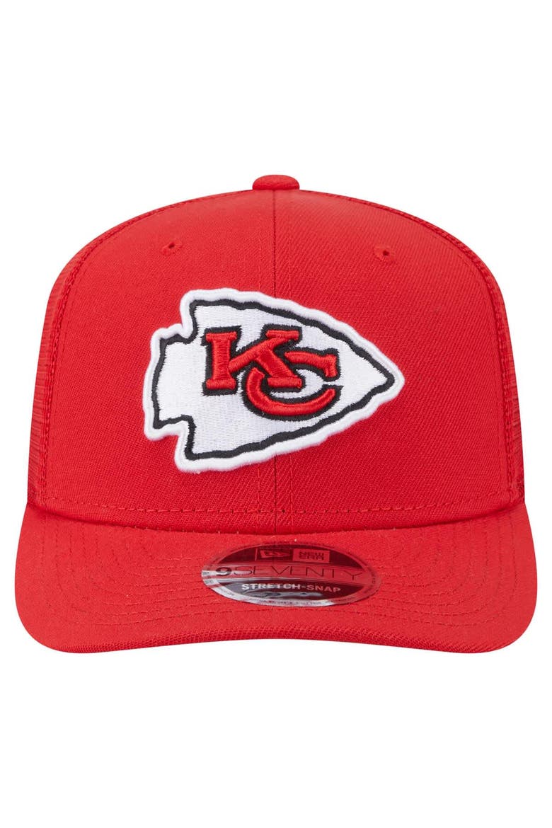 Men's New Era Red Kansas City Chiefs Main Trucker 9SEVENTY Stretch-Snap Hat, Alternate, color, Red