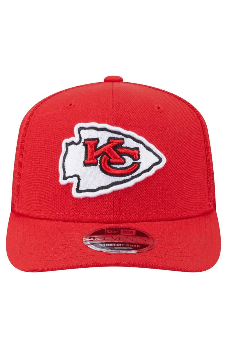 New Era Men's New Era Red Kansas City Chiefs Main Trucker 9SEVENTY Stretch-Snap Hat, Alternate, color, Red