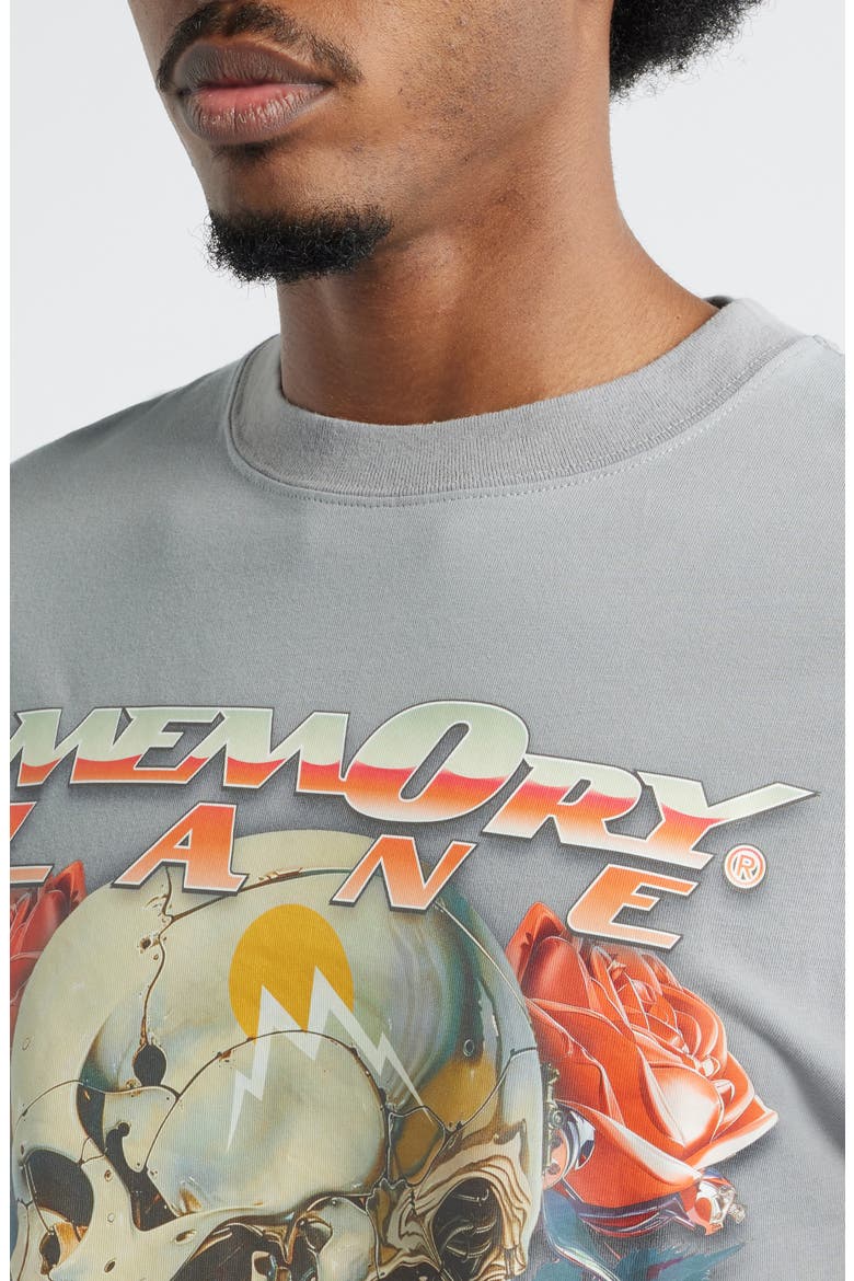 Skull Roses Cotton Graphic T-Shirt, Alternate, color, GREY