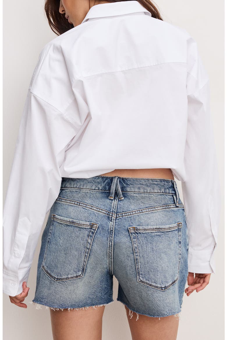 Bubble Hem Crop Poplin Button-Up Shirt, Alternate, color, WHITE001