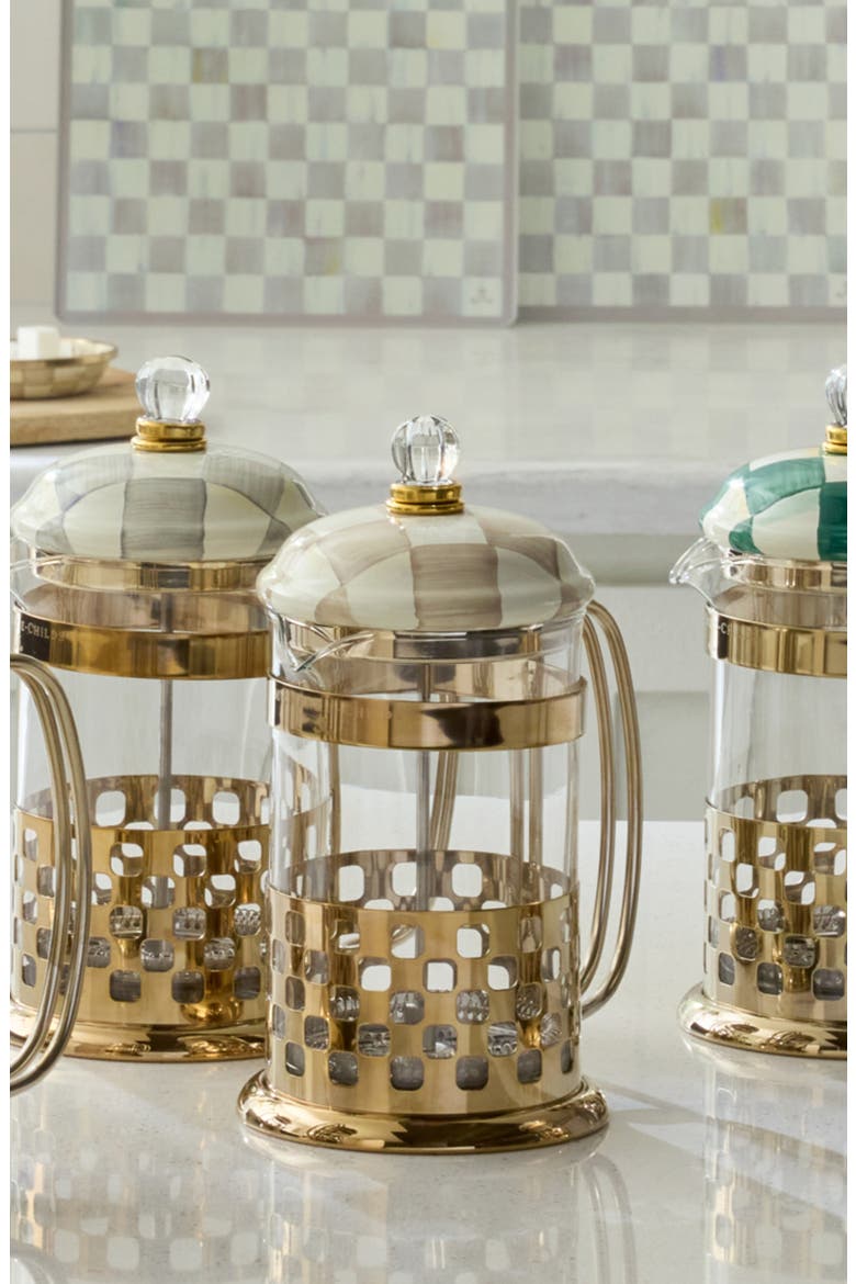 Mocha Check French Press, Alternate, color, MOCHA