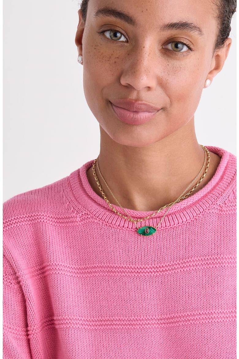 Roll Neck Cotton Sweater, Alternate, color, CUTTY PINK