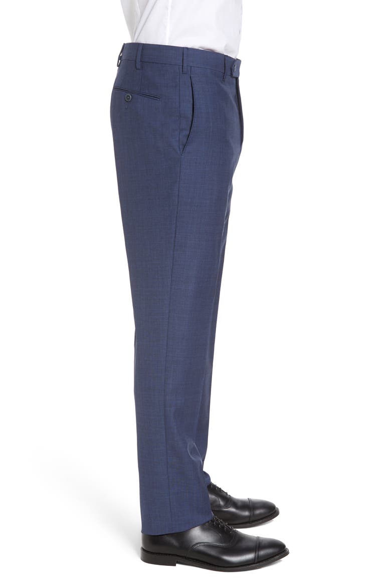 Parker Flat Front Sharkskin Wool Trousers, Alternate, color, BLUE