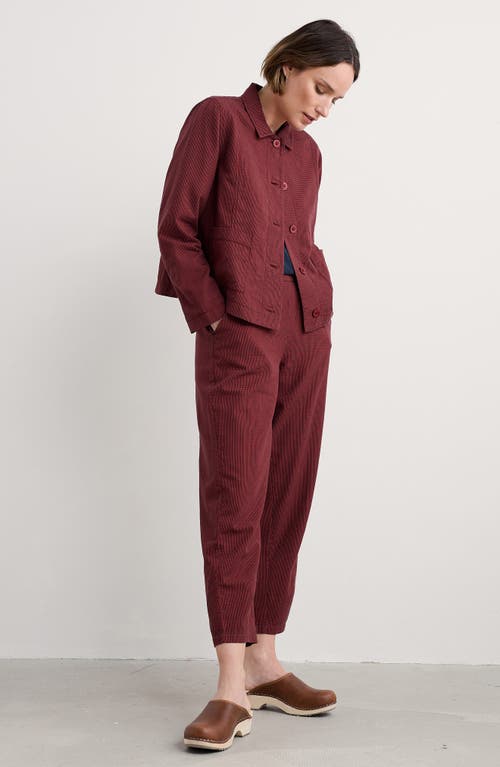 Seasalt Cornwall Vow Cave Organic Cotton Crop Tapered Pants In Burgundy