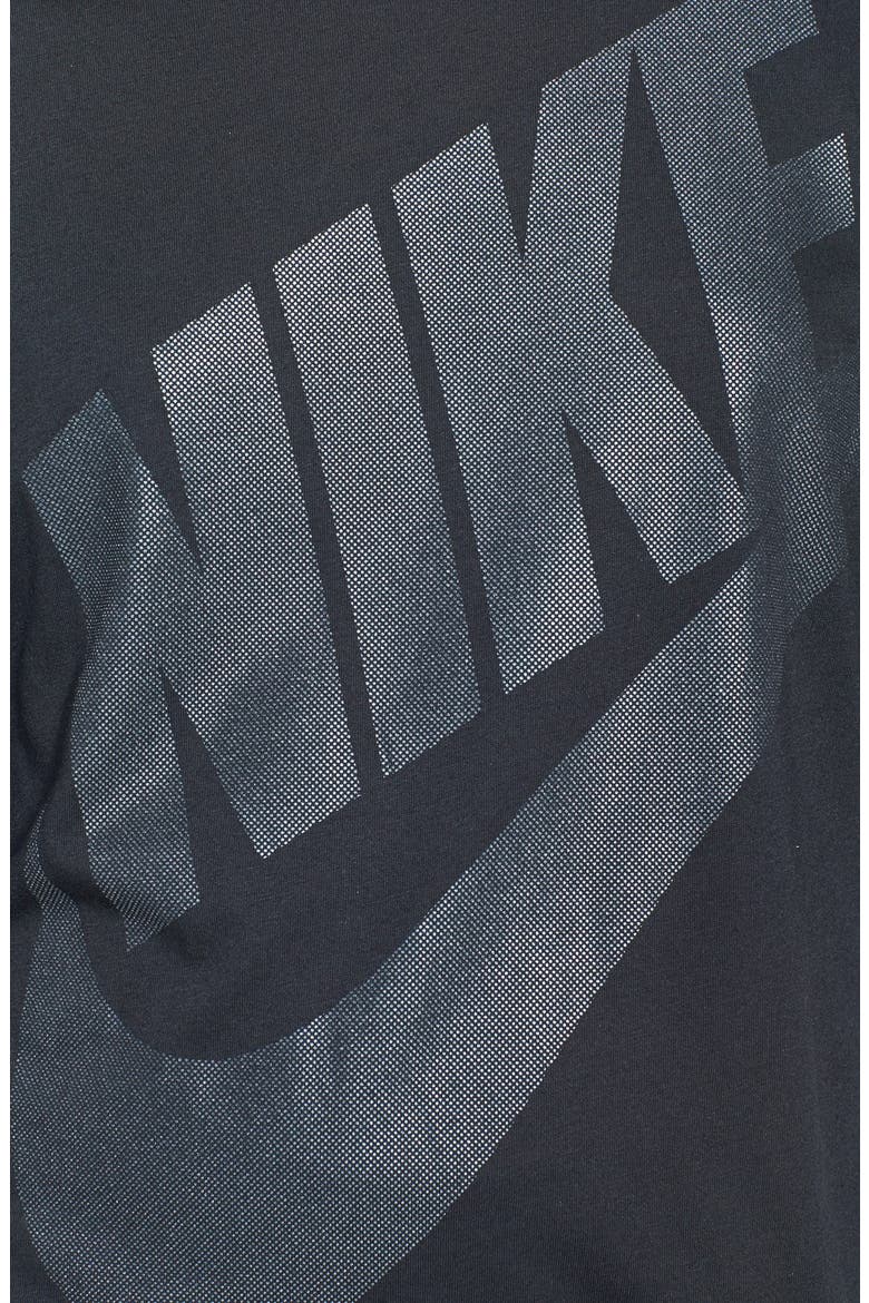 'Signal' Shine Long Sleeve Graphic Top, Alternate, color, BLACK