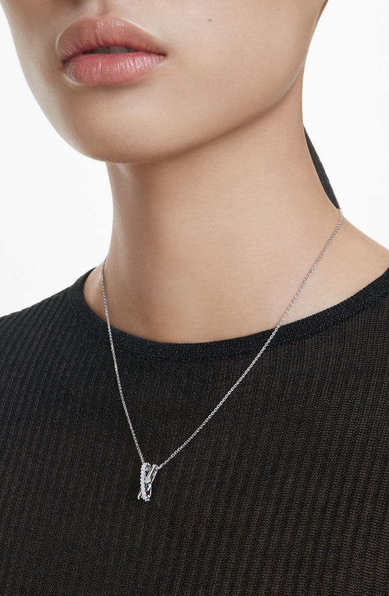 Swarovski Hyperbola Pendant Necklace, Alternate, color, White Gold
