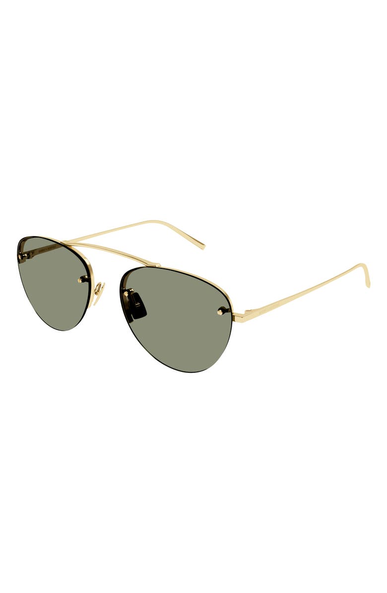 Saint Laurent 59mm Tinted Navigator Sunglasses, Alternate, color,