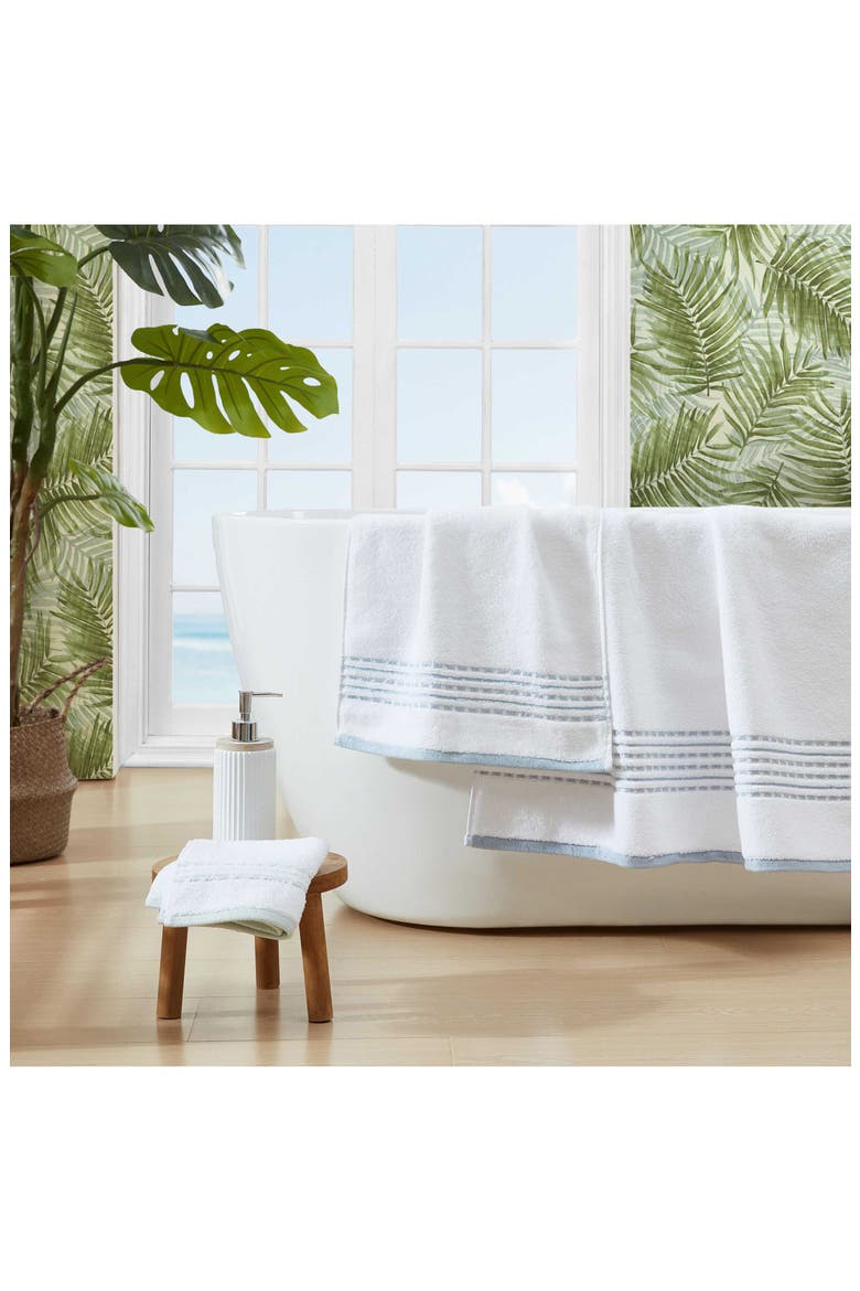 Cliff Side 3-Piece Towel Set, Alternate, color, WHITE/ STEEL BLUE