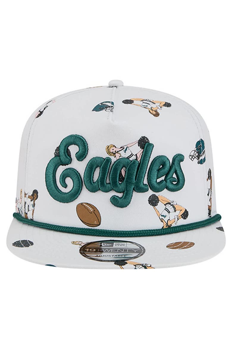 Men's New Era  White Philadelphia Eagles Team Cheer 19TWENTY Snapback Hat, Alternate, color, White