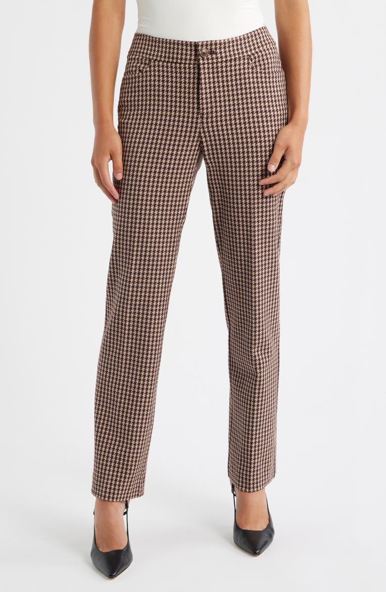Anne Klein Houndstooth Boot Leg Pants, Main, color,
