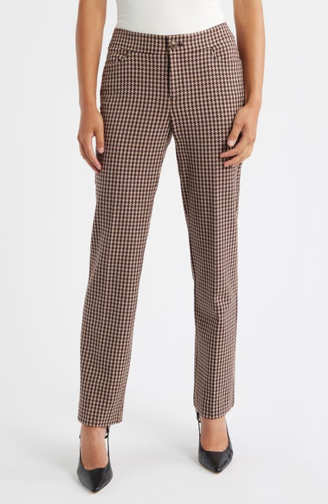Houndstooth Boot Leg Pants
